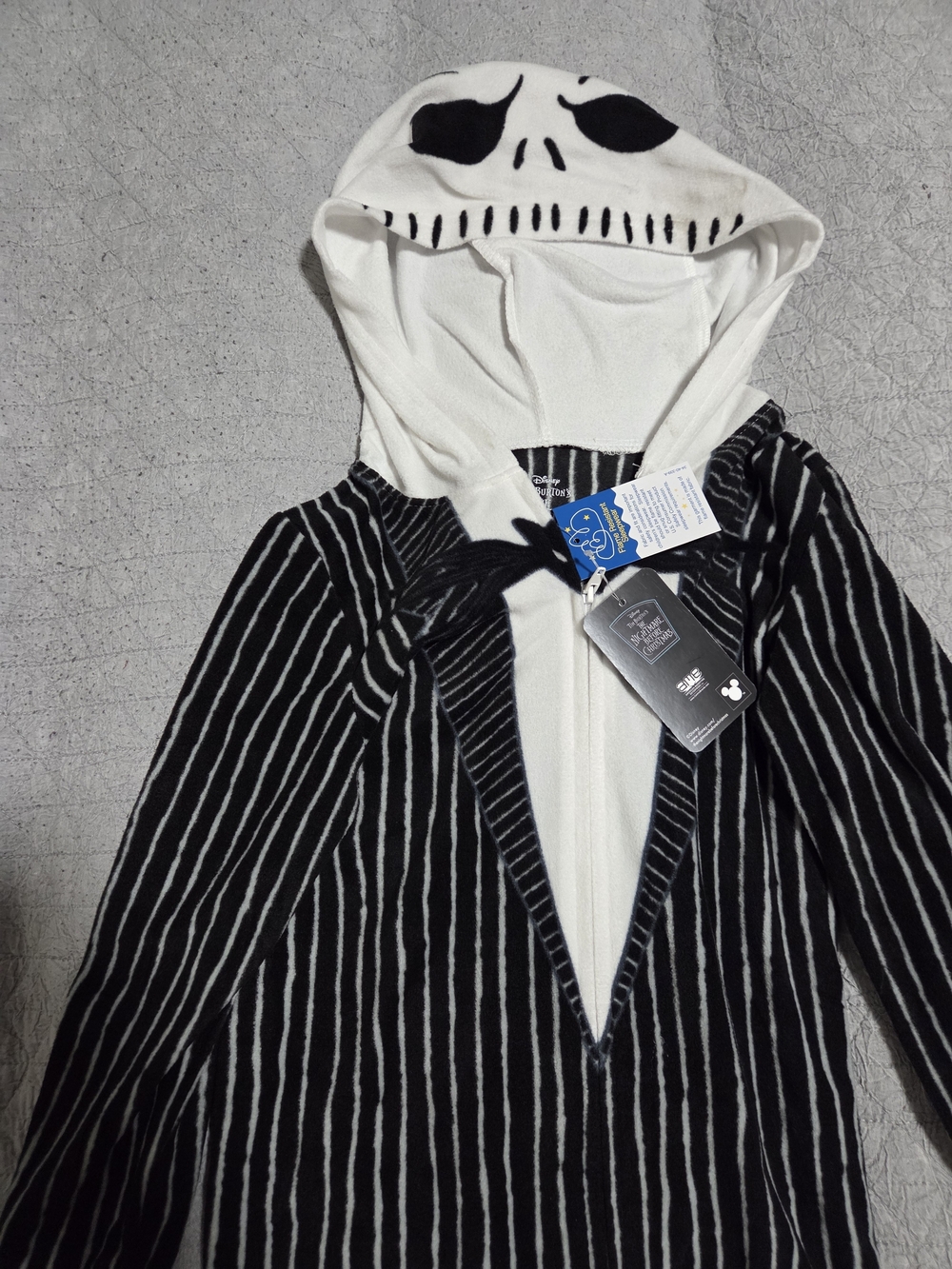 Disney Jack Skellington Black and White Hooded Kids Pajamas
